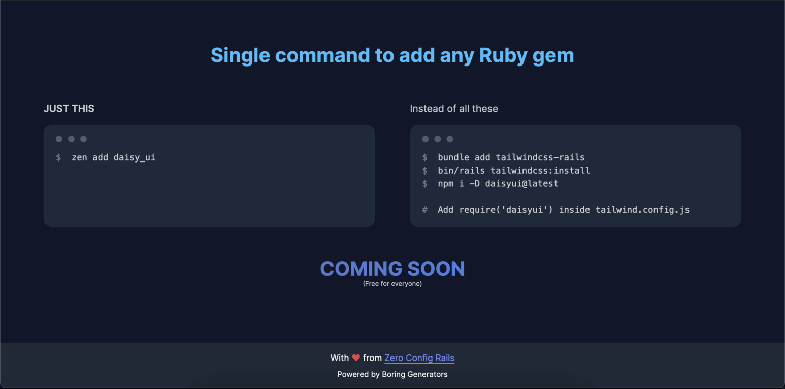 Zero Config Rails Tools - Free Rails Developer Tools